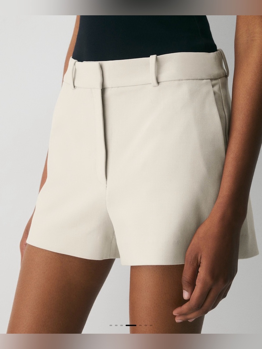 Babaton Pleated Tailored Shorts 5” in Matte Perl